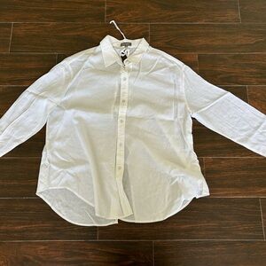 DL1961 White Lace-Up Back Linen Top